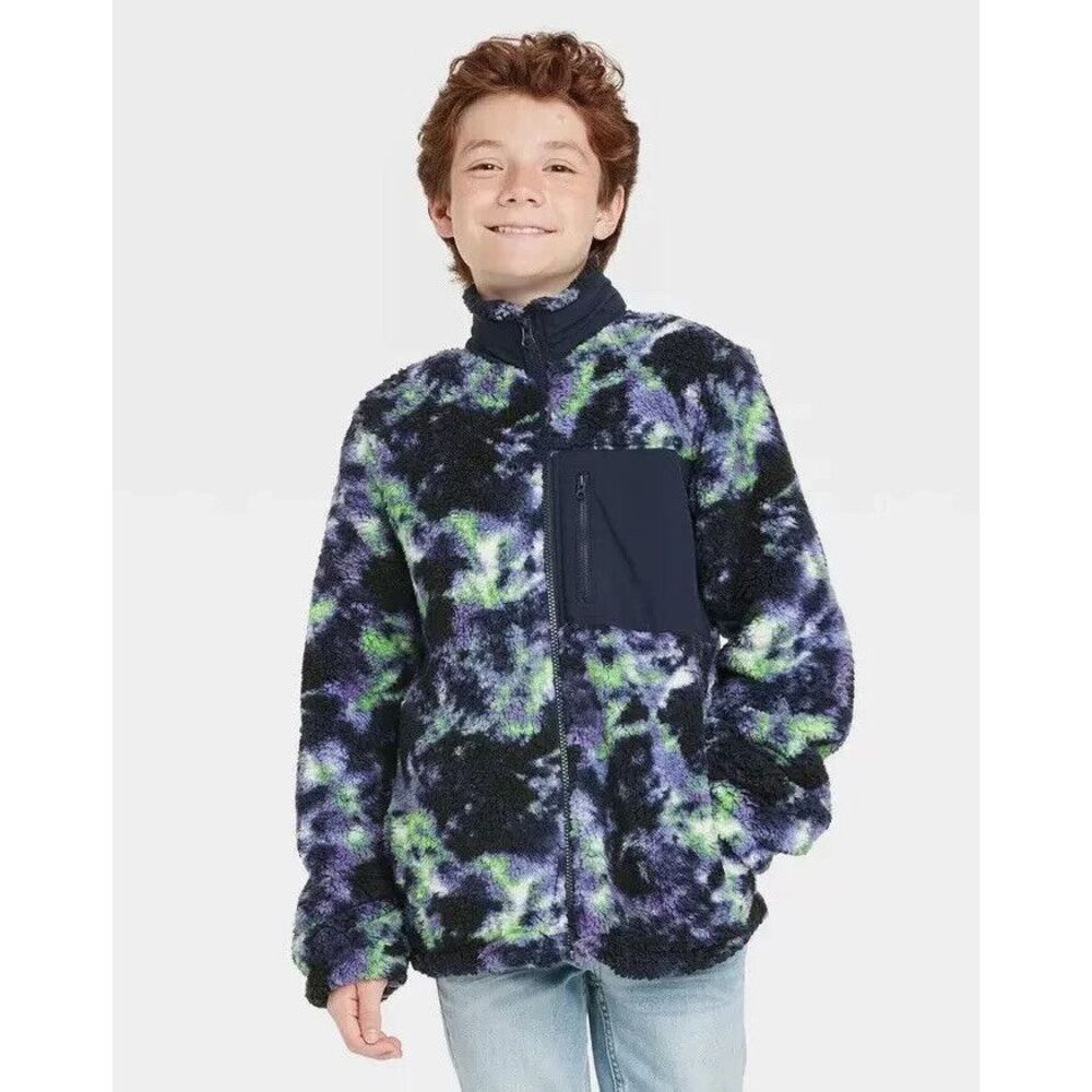 Art Class Unisex Kid's Zip Up High Pile Fleece Jacket‎ Purple Size XS 4/5 NWT